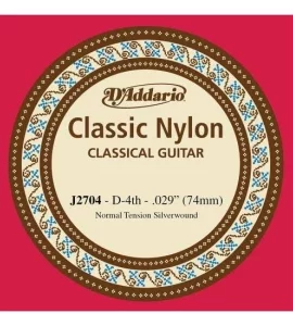 D'ADDARIO J2704 - струна 4-я для классической гитары с обмоткой из посеребренной меди Артикул 455000