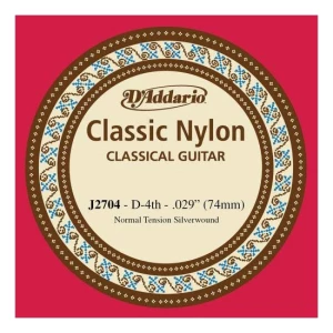 D'ADDARIO J2704 - струна 4-я для классической гитары с обмоткой из посеребренной меди Артикул 455000
